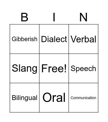 First Bingo Card