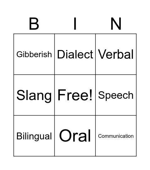 First Bingo Card