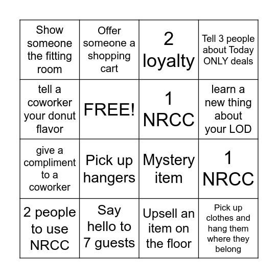 DONUT BINGO Card