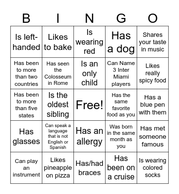 Icebreaker Bingo: Find Someone Who Bingo Card