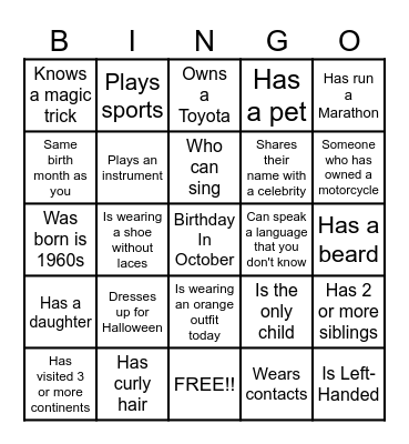 BINGO Card