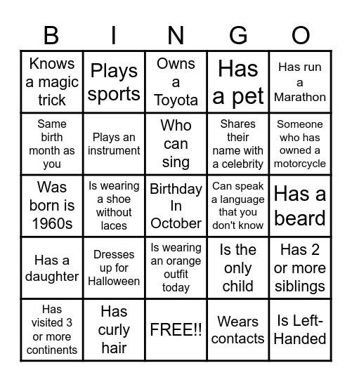 BINGO Card