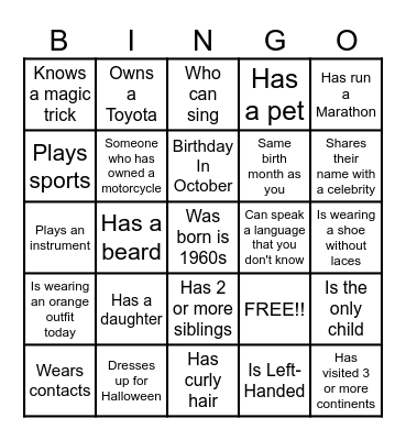 BINGO Card