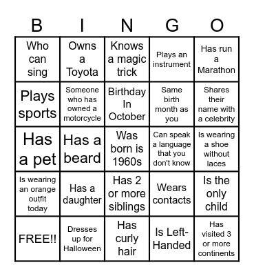BINGO Card