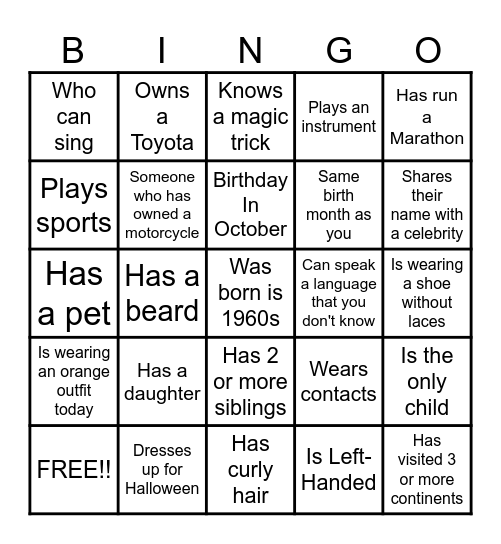 BINGO Card