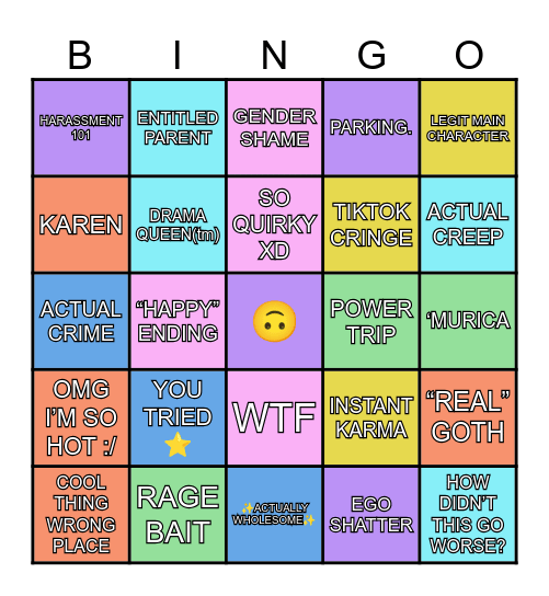 MAIN CHARACTER Bingo Card