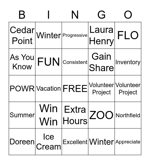 Team Meeting Bingo Card