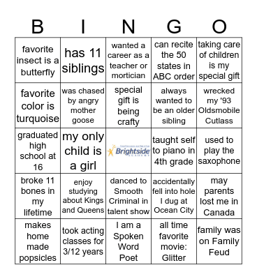 Staff Bingo Card