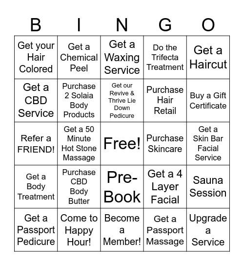 Solaia Bingo! Bingo Card