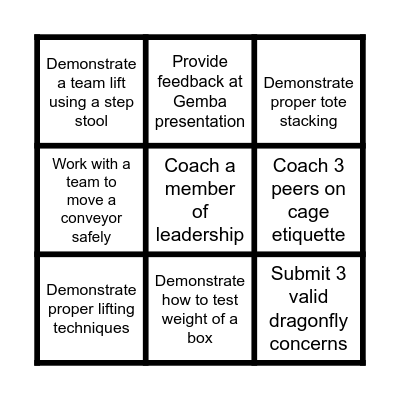 POP-UP SAFETY BINGO Card
