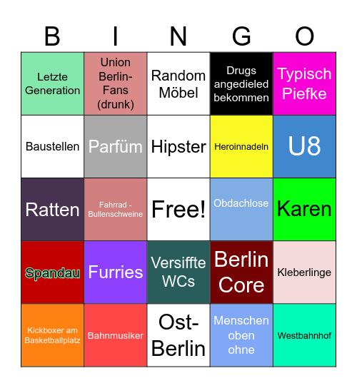 Berlin Encounter Bingo Card