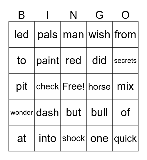 The Story In The Cave Bingo Card