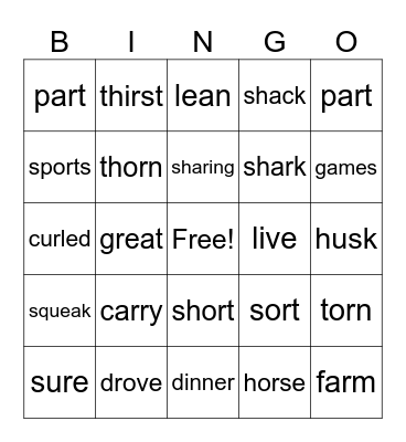 sipps lesson 36 Bingo Card
