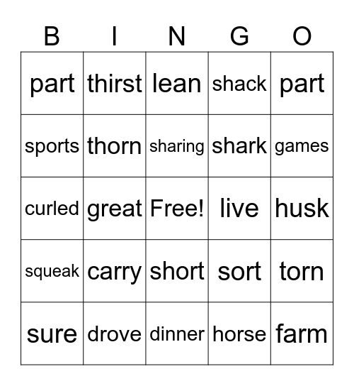 sipps lesson 36 Bingo Card