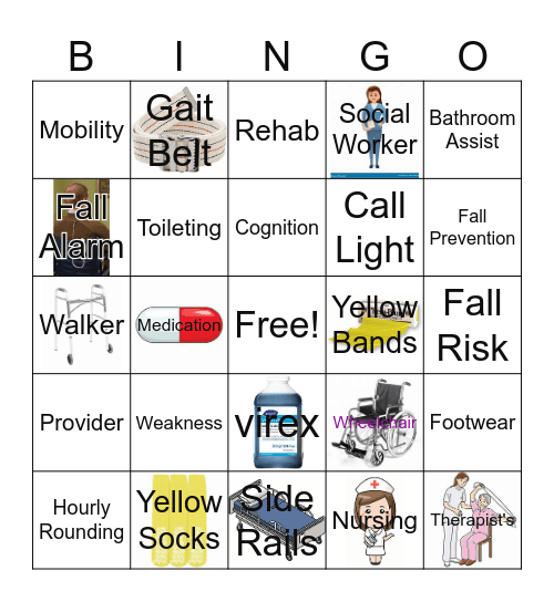 Rehab Week Bingo Card