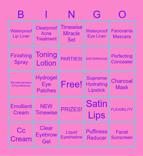 Becca's Beauty Bash Launch Party BINGO!! Bingo Card