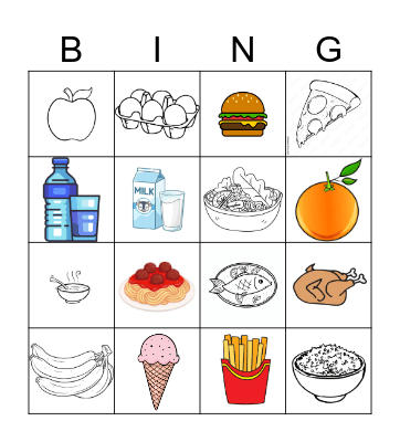 FOOD Bingo Card