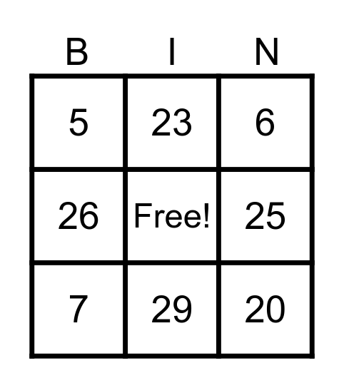 QUINGO MUSICAL Bingo Card