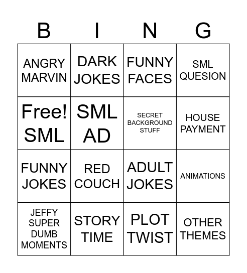SML Bingo Card
