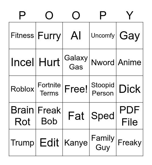 Silly Bingo Card