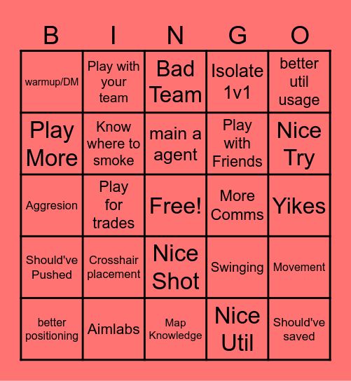 Prediction Bingo Card