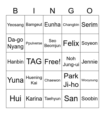 Yeonjun's Birthday Party Bingo Card