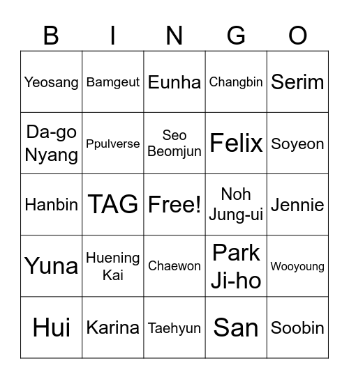 Yeonjun's Birthday Party Bingo Card