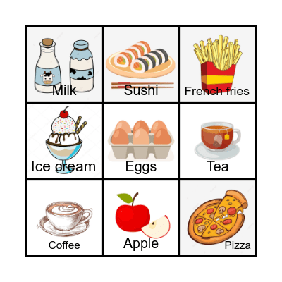 FOOD Bingo Card