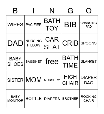 BABY Bingo Card