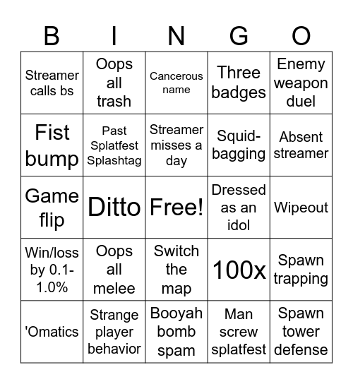 Grandfest Bingo Card