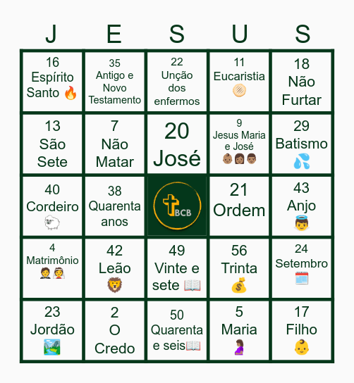 ✞ BCB - BINGO ✞ Café Colonial Bingo Card