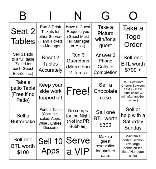 NYP Ultimate Bingo Card