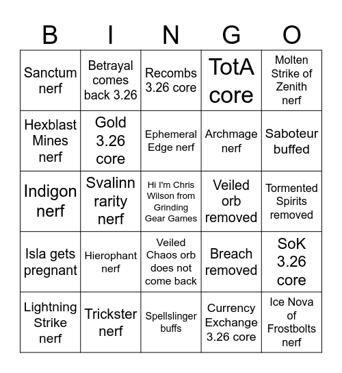 3.26 Bingo Card