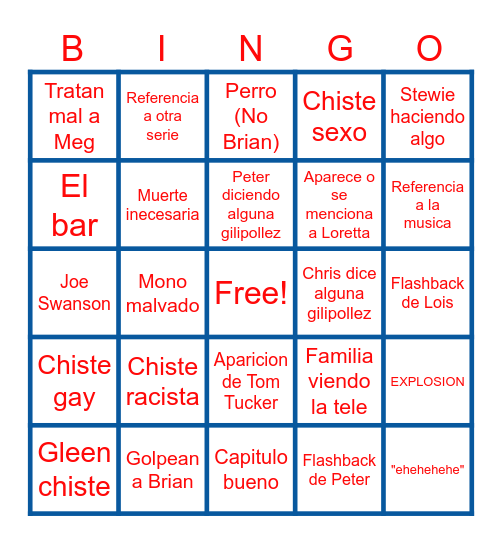 BINGO PADRE DE FAMILIA Bingo Card