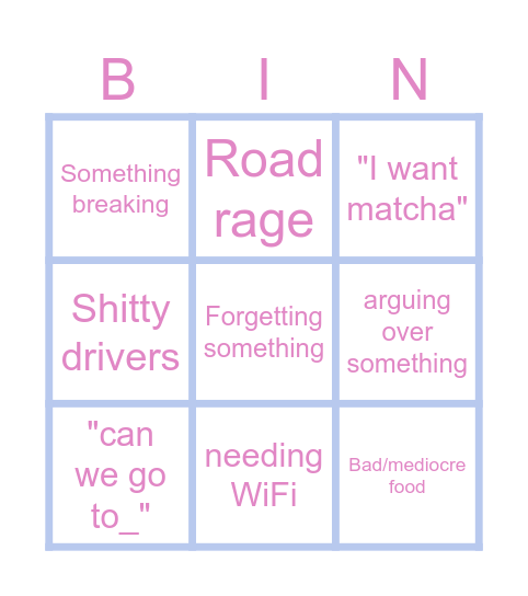 Kuwait bingo Card