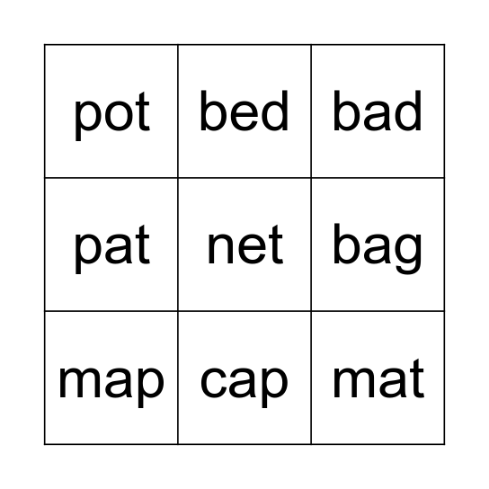 Phonics Bingo! Bingo Card