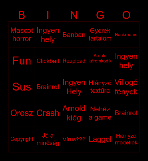 Random jãtékok Bingo Card