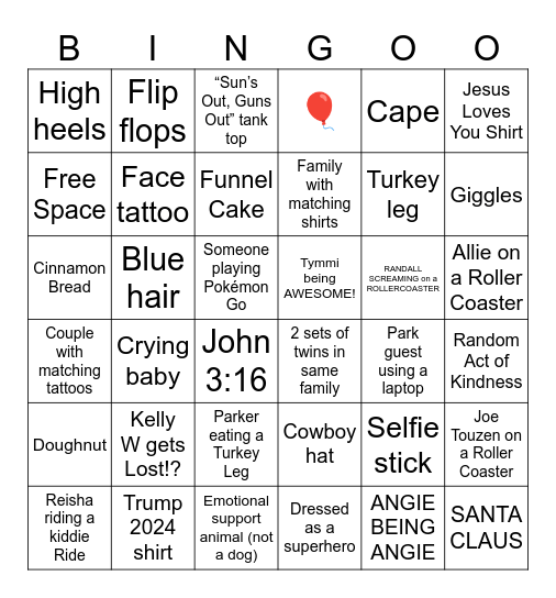 Dollywood Bingo Card