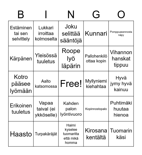 ManseSojy Bingo Card