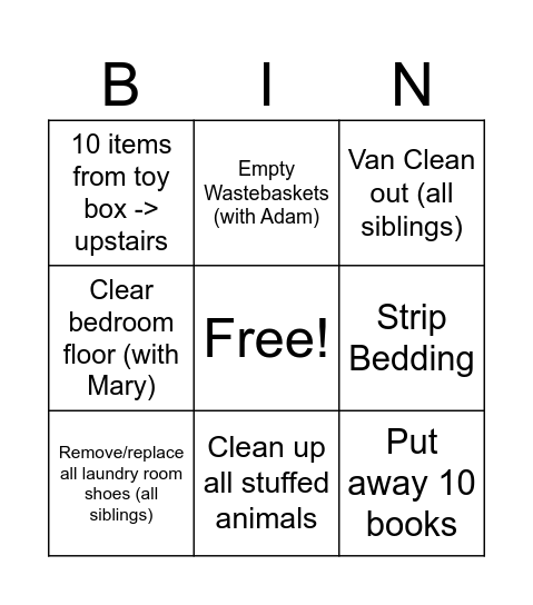 Marta Bingo Card