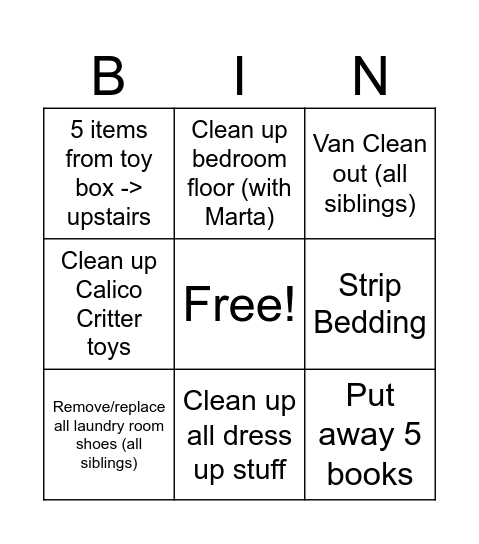 Mary Bingo Card