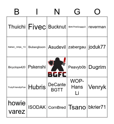 BGFC WSBG 2024 Bingo Card