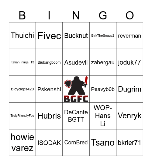 BGFC WSBG 2024 Bingo Card