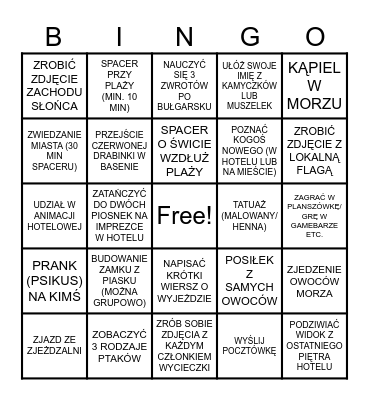 BUŁGARIA 2024 Bingo Card
