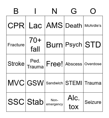 Complaints Bingo Card