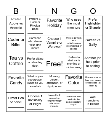 Fall 2024 Seminar Bingo Card
