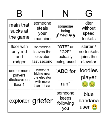 dandy's world bingo Card