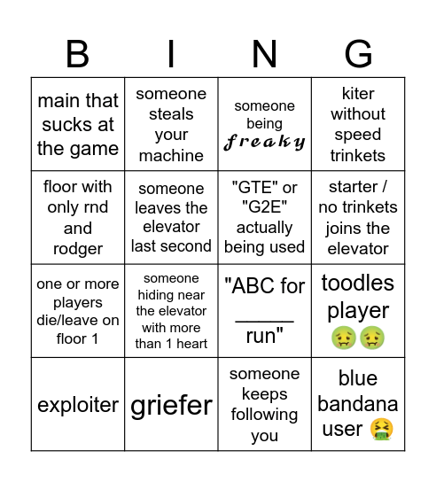 dandy's world bingo Card