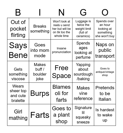 Girls Trip Bingo Card