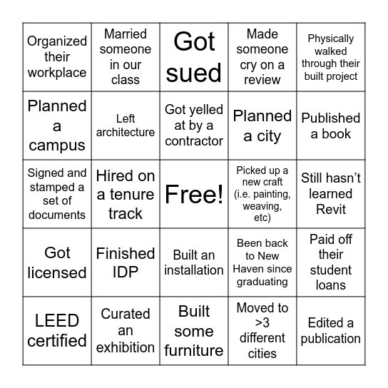 YSOA 2014 Bingo Card